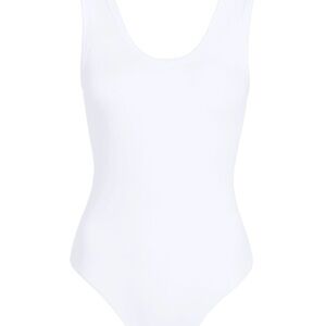 nuuds White Seamless Scoop Tank Bodysuit